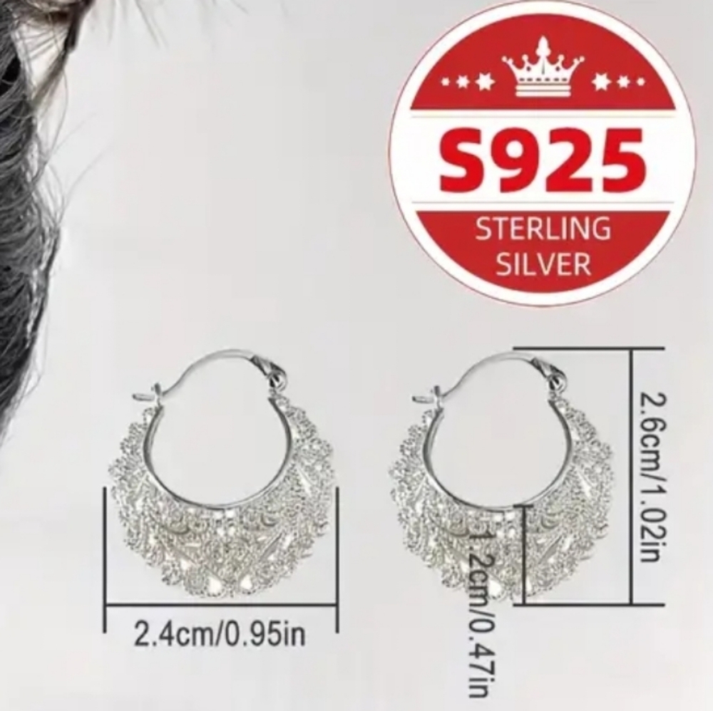 Sterling Silver Hoops - Picture 4 of 4